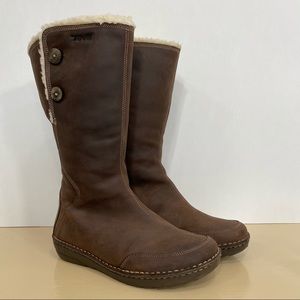 Teva Tonalea Boots Brown Leather Mid-calf Size 8 Waterproof